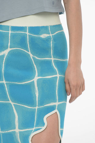 Pencil Skirt with Front Slit and Elasticated Waist