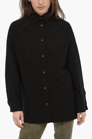 Solid Color Wool GIO Shirt with Breast Pocket