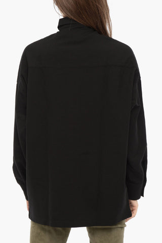 Solid Color Wool GIO Shirt with Breast Pocket