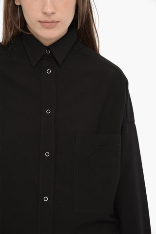 Solid Color Wool GIO Shirt with Breast Pocket