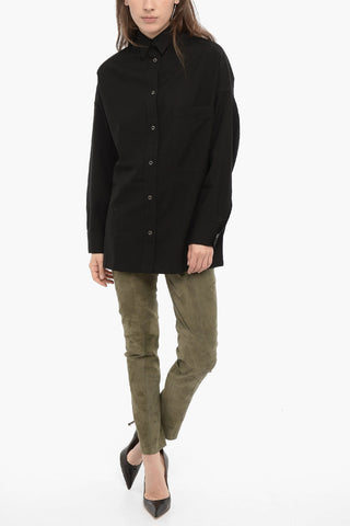 Solid Color Wool GIO Shirt with Breast Pocket