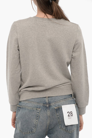 Solid Color VIVA Crew-neck Sweatshirt with Contrasting Logo