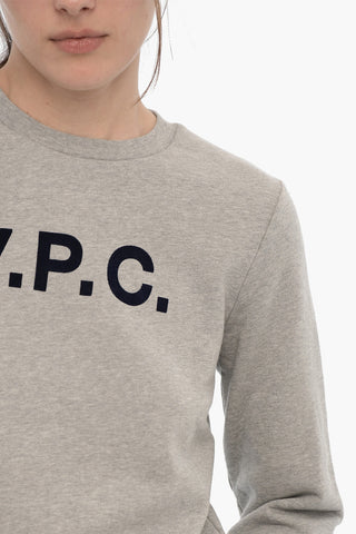 Solid Color VIVA Crew-neck Sweatshirt with Contrasting Logo