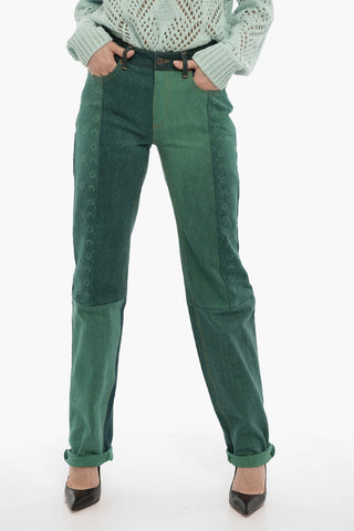 WHITE LINE Jeans Regular Fit Effetto Patchwork 19cm