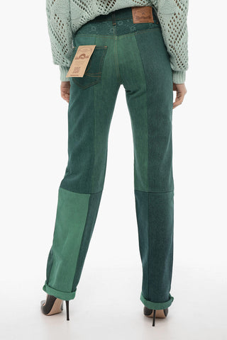 WHITE LINE Jeans Regular Fit Effetto Patchwork 19cm
