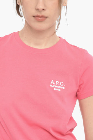 Solid Color DENISE Crew-neck T-Shirt with Emnbroidered Logo