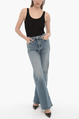 Stretch Denim Flared Jeans 28cm