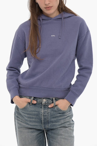 Solid Color CHRISTINA Hoodie with Contrasting Logo