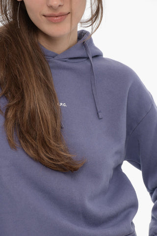 Solid Color CHRISTINA Hoodie with Contrasting Logo
