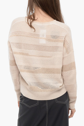 Openwork V-Neck Cashmere Sweatetr