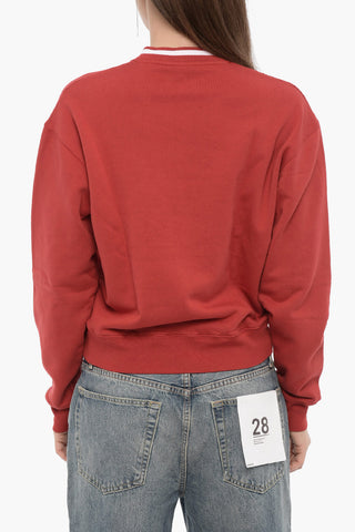 V-Neck Brushed Cotton Sweatshirt