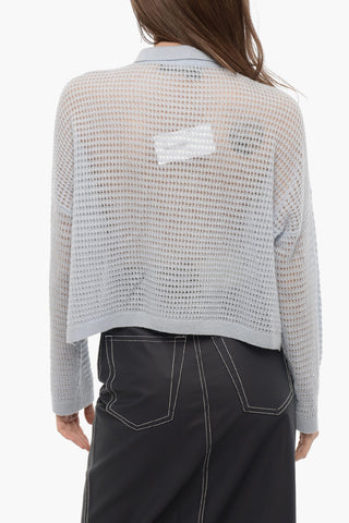 Openwork Cashmere VIVIANA Sweater with Polo Neck