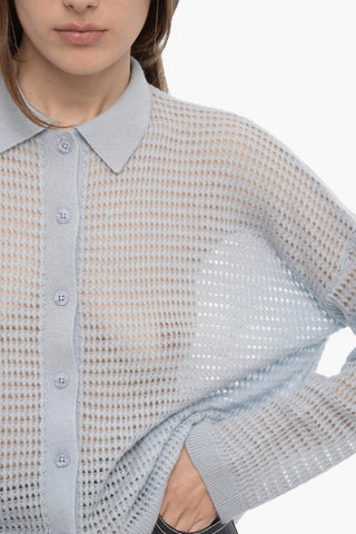 Openwork Cashmere VIVIANA Sweater with Polo Neck