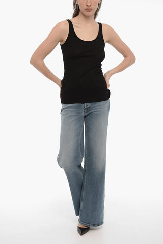 Solid Color Ribbed Tank Top