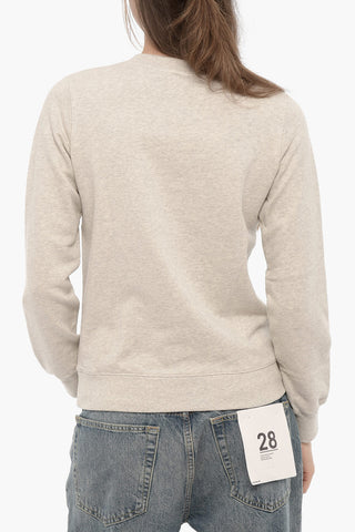 Brushed Cotton TINA Crew-neck Sweatshirt with Embroidered Logo