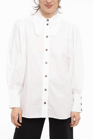 Balloon Sleeve Poplin Cotton Shirt