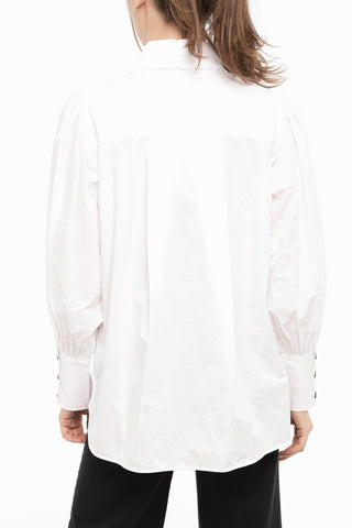 Balloon Sleeve Poplin Cotton Shirt