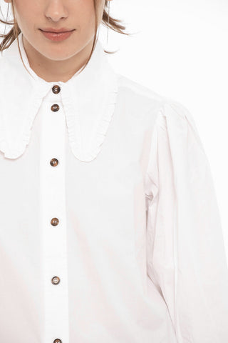 Balloon Sleeve Poplin Cotton Shirt