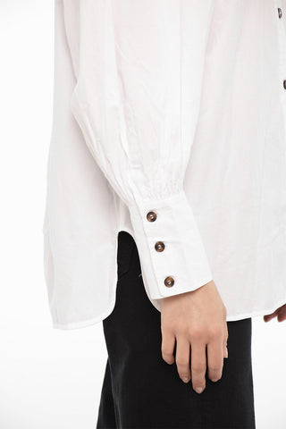 Balloon Sleeve Poplin Cotton Shirt
