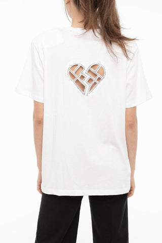 Organic Cotton BOXY Crew-Neck T-shirt with Cut-Out Details on the Back