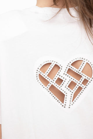 Organic Cotton BOXY Crew-Neck T-shirt with Cut-Out Details on the Back