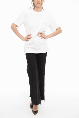 Organic Cotton BOXY Crew-Neck T-shirt with Cut-Out Details on the Back