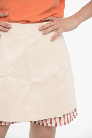 Twill Skort with Striped Detail