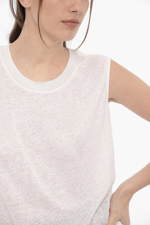 Double-Fabric Crewneck Tank Top