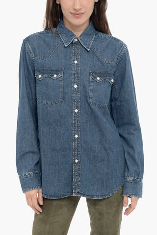 Denim Overshirt with Studs