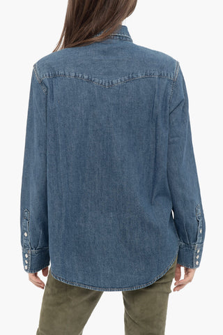 Denim Overshirt with Studs