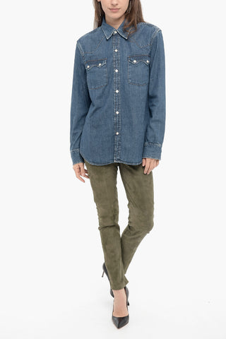 Denim Overshirt with Studs