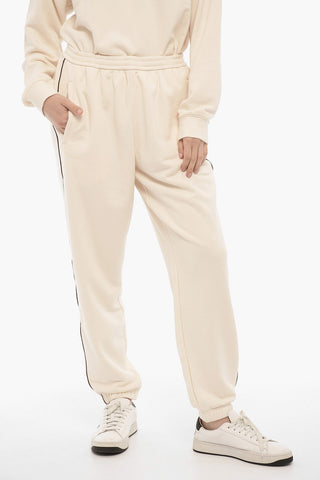 WALES BONNER Brushed Cotton Joggers with Contrasting Side Band
