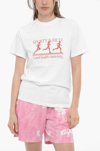 Contrasting Printed Cotton UNISEX Crew-neck T-shirt