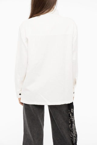 Solid Color Cotton and Linen PENNY Overshirt with Bandana Detail