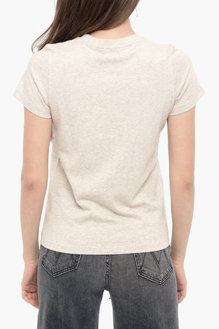 Solid Color DENISE Crew-neck T-Shirt with Embroidered Logo