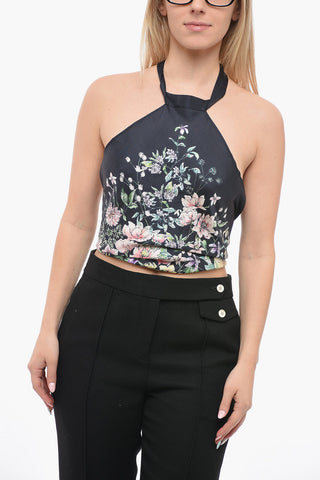 Halter Top Floral print Silk Top