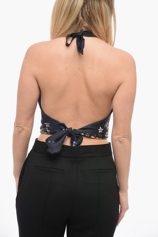 Halter Top Floral print Silk Top