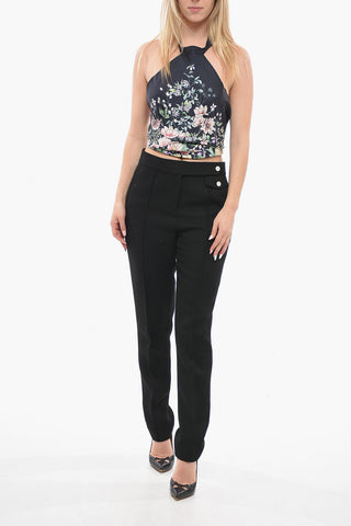 Halter Top Floral print Silk Top