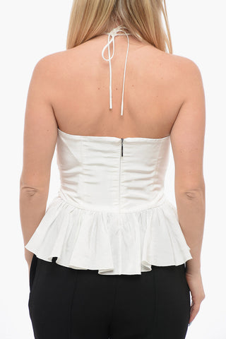 Trägerloses Drapiertes Crop-Top