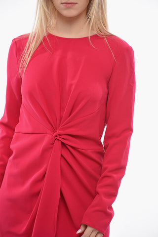 Crewneck Dress with Front Twist Detail