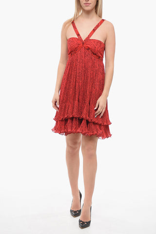 Pleated dress With Paisley Print