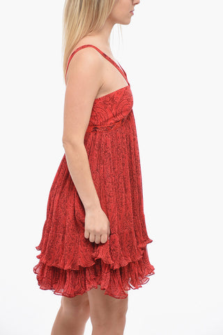 Pleated dress With Paisley Print
