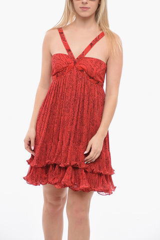 Pleated dress With Paisley Print