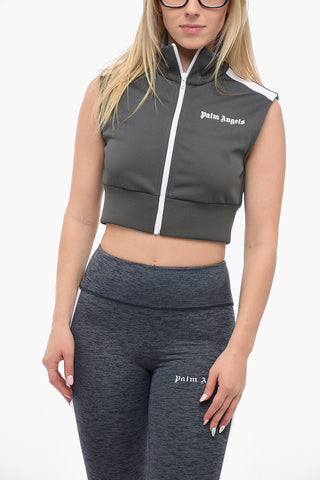Sleeveless Track Vest With Zipped Closure
