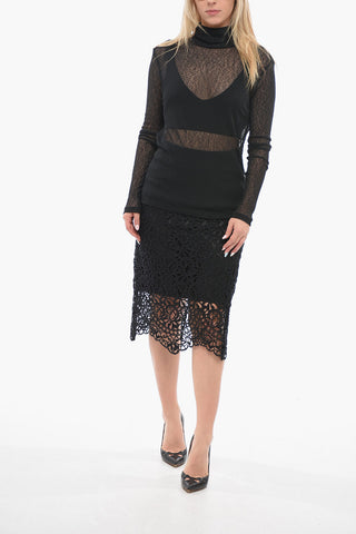 Maglia Semi Trasparente a Collo Alto