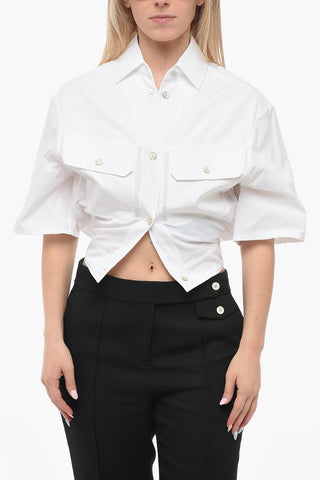 Cropped Kurzarmbluse