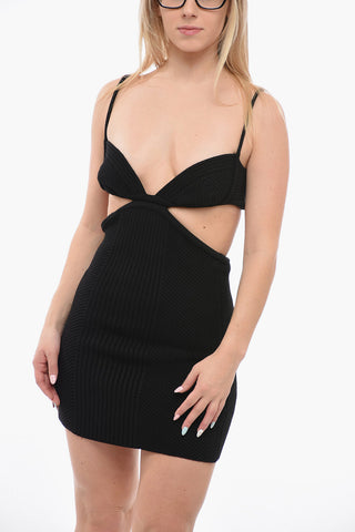 Minidress in Maglia a Costine con Cut-outs
