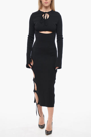 Stretch Viscose Dress with Cut Out Detail