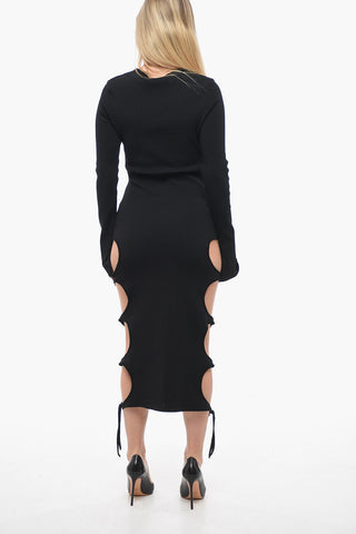 Stretch Viscose Dress with Cut Out Detail