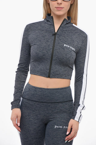 Felpa Leggera Crop con Stampa Gotica